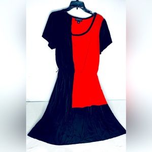 EUC Forever 21 red/black colorblock dress Womens plus size 2X